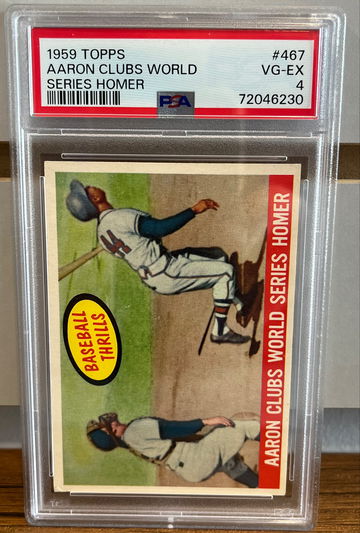 Hank Aaron 1959 Topps World Series Homer #467 PSA 4 VG-EX