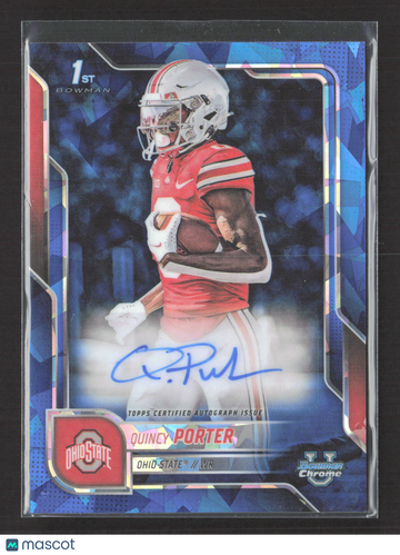 2025 Bowman University Chrome Football Quincy Porter #BCA-QPO Blue Sapphire Refractor