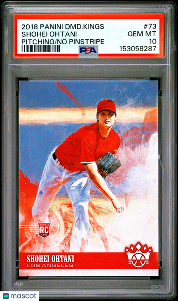 2018 Panini Diamond Kings Shohei Ohtani #73 Pitching No Pinstripe PSA 10
