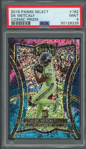 2019 Panini Select Premier Level Cosmic Prizm D.K. Metcalf #182 PSA 9