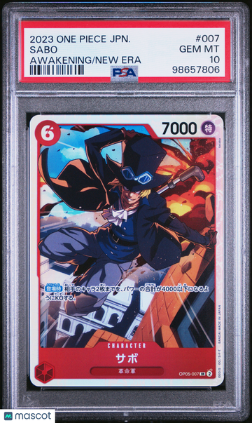 2023 One Piece Japanese Op05-Awakening Of The New Era Sabo Japanese PSA 10 #007