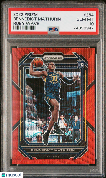 2022 Panini Prizm Bennedict Mathurin #254 Ruby Wave PSA 10