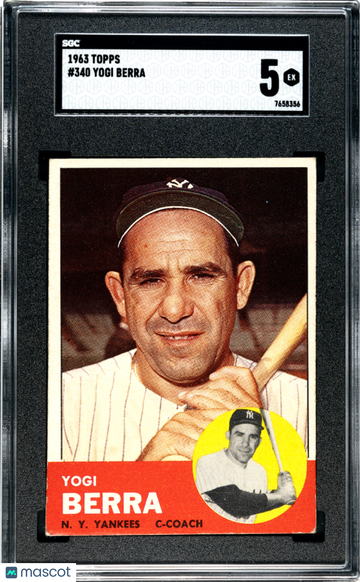 1963 Topps Yogi Berra #340 SGC 5