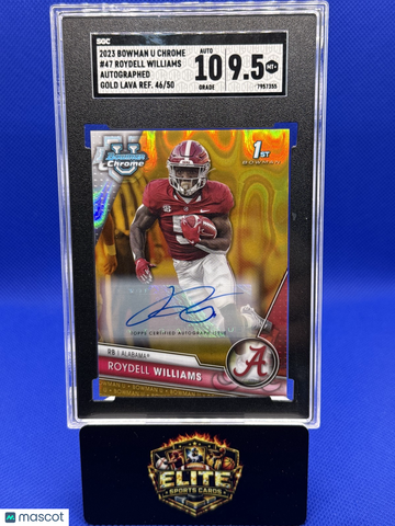 2023 Bowman University Chrome Roydell Williams #47 Chrome Prospect Autographs Gold Refractor SN AU SGC 9.5 Auto 10