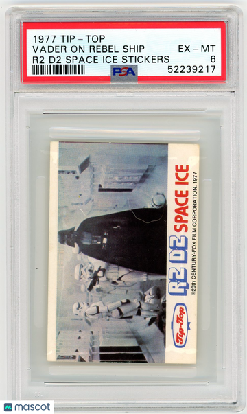 1977 Tip-Top R2 D2 Space Ice Stickers Vader On Rebel Ship PSA 6