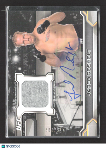 2016 Topps UFC Knockout Jared Rosholt #KAR-JR Fighter-Worn Memorabilia Authentic Knockout Autograph Relic Card 666/917 A