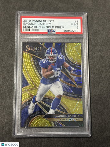 2019 Panini Select Sensations Saquon Barkley #1 Gold Prizm PSA 9