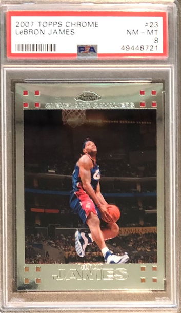 2007 Topps Chrome #23 Lebron James PSA 8