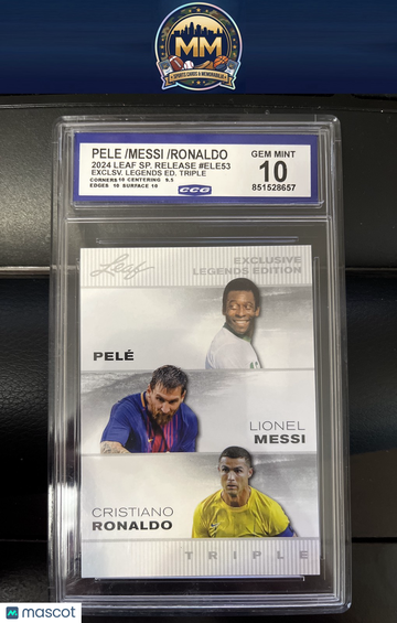 2024 Leaf Exclusive Legends Edition Pele Cristiano Ronaldo Lionel Messi #ELE-53 Leaf Multi-Sport Special Release Legends