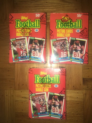 1990 Topps Football Wax Box Lot of 3 - BBCE FASC
