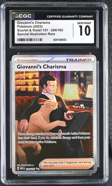 2023 Pokémon Scarlet & Violet 151 Supporter Giovanni's Charisma #204/165 CGC 10