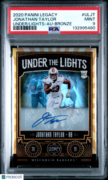 2020 Panini Legacy Under The Lights Jonathan Taylor #ULJT Au Bronze /100 Rookie PSA 9