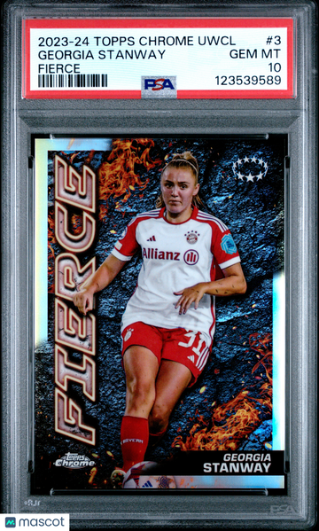 2023-24 Topps Chrome UEFA Women's Champions League Fierce Georgia Stanway #3 PSA 10