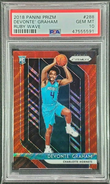 2018 Devonte Graham Prizm Ruby Wave RC PSA 10