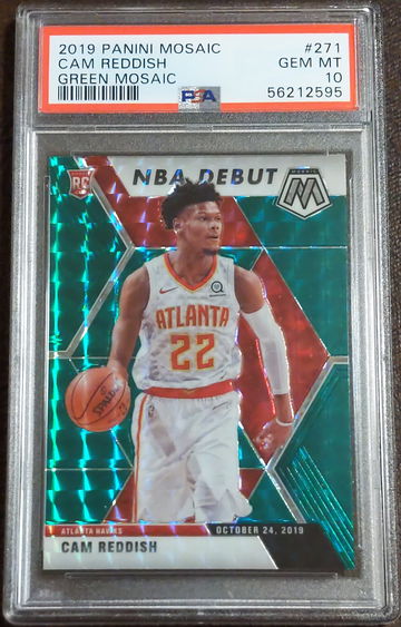 2019 Mosaic, NBA Debut, Green Mosaic, #271, Cam Reddish, Rookie PSA 10