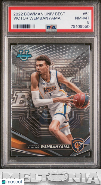 2022-23 Bowman University Best Victor Wembanyama #51 RC PSA 8