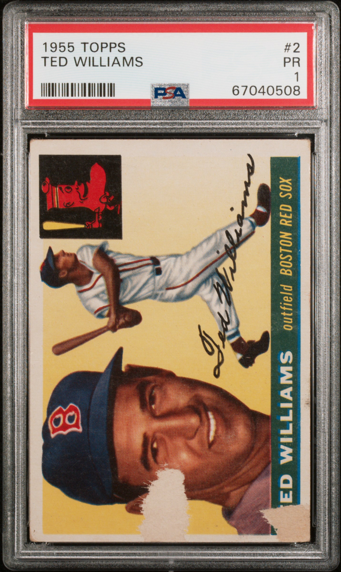 1955 Topps Baseball #2 Ted Williams PSA 1
