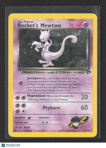 2000 Gym Challenge Rocket's Mewtwo Holo Rare #14/132
