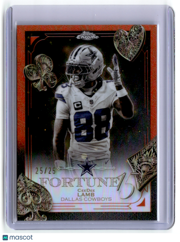CeeDee Lamb 2025 Topps Chrome Fortune 15 Red 25/25 #F15-9