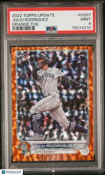 2022 Topps Update Julio Rodriguez #US97 Orange Foil PSA 9