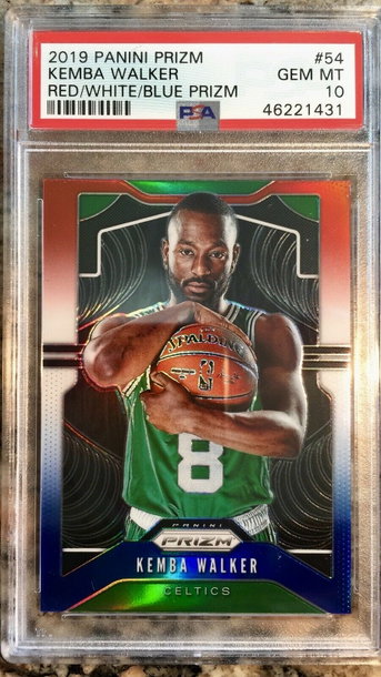 New listing
		KEMBA WALKER 2019-20 PANINI PRIZM RED WHITE BLUE - PSA 10 POP 1 - CELTICS