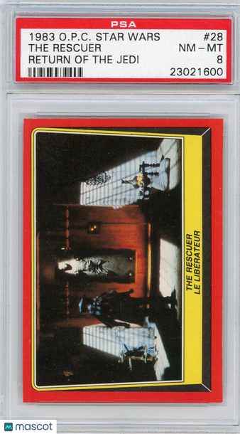 1983 O-Pee-Chee Star Wars Return Of The Jedi The Rescuer #28 PSA 8
