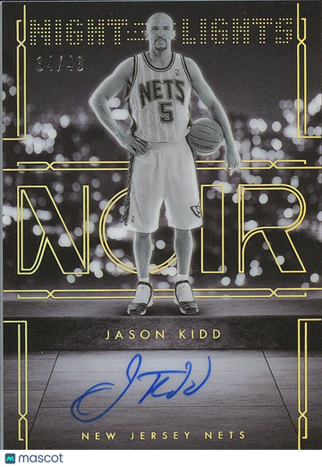 Jason Kidd 2024-25 NOIR On Card Auto Autograph Night Lights Brooklyn Nets 34/49