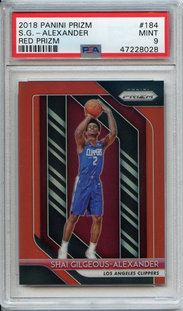 Shai Gilgeous Alexander Red Prizm /299 PSA 9