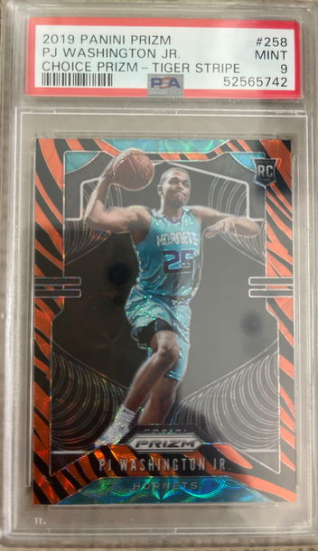 2019 prizm pj Washington jr choice prizm tiger stripe PSA 9
