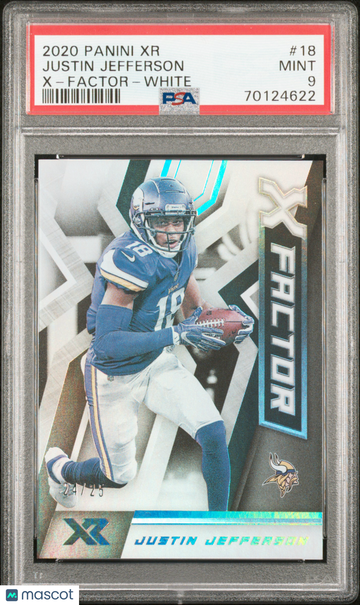 2020 Panini XR X-Factor Justin Jefferson #18 White /25 PSA 9