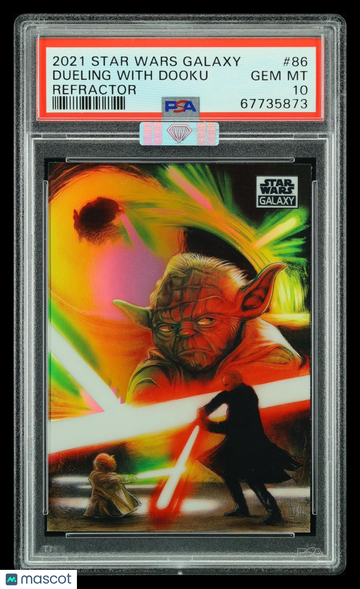 2021 Topps Chrome Star Wars Galaxy Dueling With Dooku #86 Refractor MBA 10