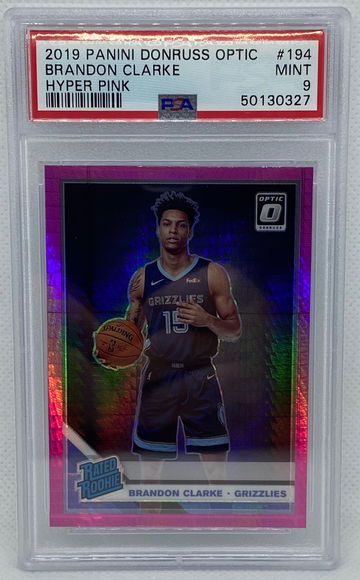 Brandon Clarke 2019-20 Donruss Optic Basketball Rated Rookie Pink Hyper Prizm PSA 9