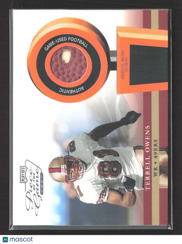 2002 Playoff Piece of the Game Terrell Owens #POG-50 Authentic Jersey Game-Used Football
