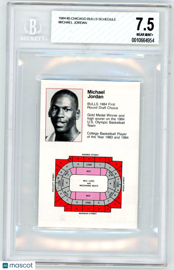 1984 Chicago Bulls Schedule Michael Jordan #NNO BGS 7.5
