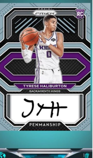 Panini Dunk 2020 Prizm Penmanship Tyrese Haliburton RC