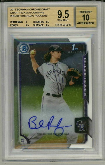 BRENDAN RODGERS 2015 Bowman Chrome Rookie RC Auto Autograph BGS 9.5 Gem Mint