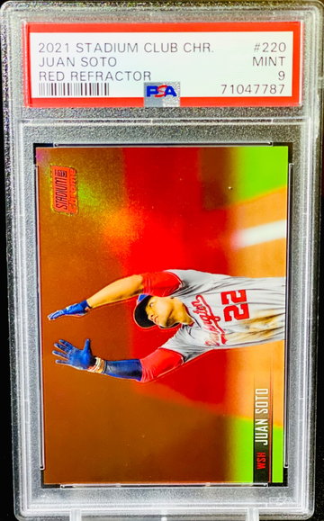 Juan Soto Red Refractor PSA 9 Stadium Club Chrome