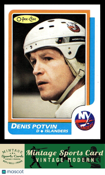 1986 O-Pee-Chee OPC Denis Potvin "Blank Back"