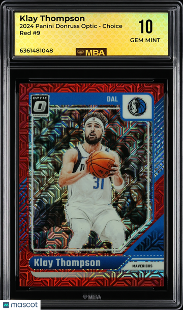 2024 Panini Donruss Optic Klay Thompson #9 Choice Red MBA 10
