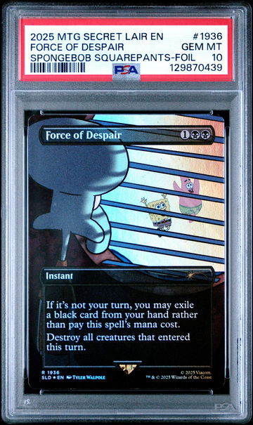 2025 Magic the Gathering Secret Lair Drop Foil Force of Despair #1936 PSA 10