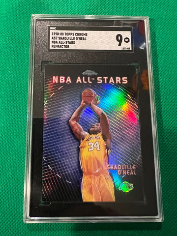 1999 topps chrome all stars refractor Shaquille o Neal super tough pull sgc 9