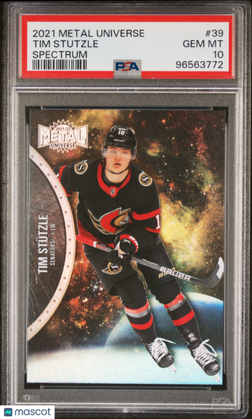 2021-2022 Skybox Metal Universe Tim Stutzle #39 Spectrum PSA 10