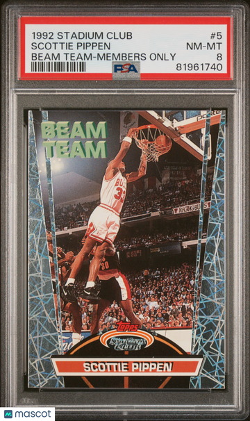 1992 Stadium Club Beam Team Scottie Pippen #5 Members Only PSA 8