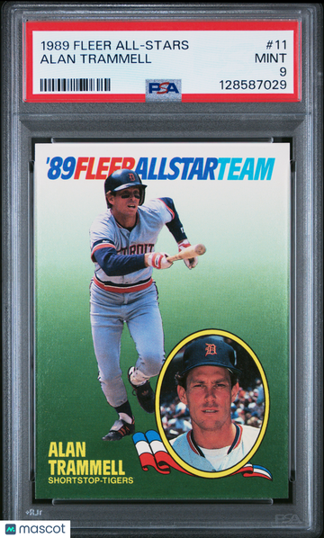 1989 Fleer All-Stars Alan Trammell #11 PSA 9