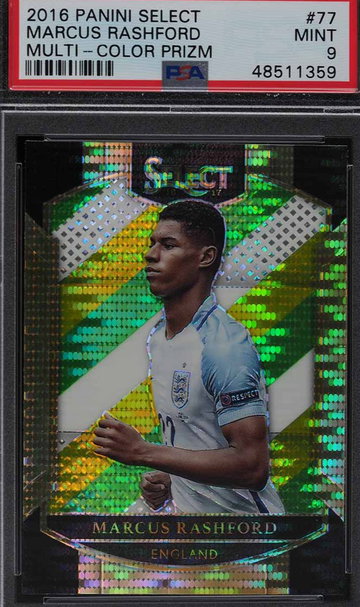 Marcus Rashford 2015 Select Multi-Color Prizm PSA 9