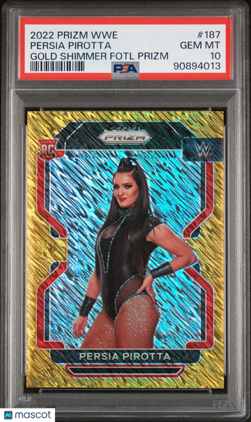 2022 Panini Prizm WWE Persia Pirotta #187 Gold Shimmer Fotl /3 PSA 10