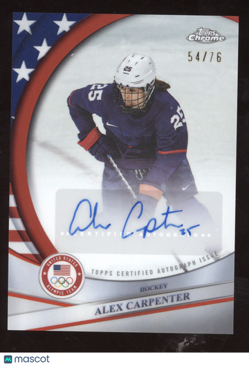2026 Topps Chrome U.S. Olympics Alex Carpenter #BCA-ACA USA Flag /76