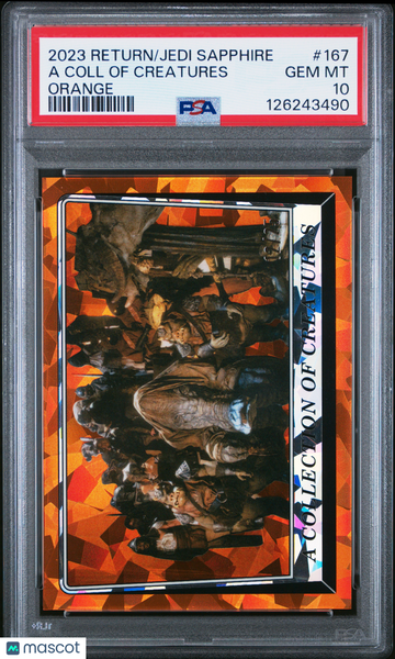 2023 Topps Chrome Sapphire Star Wars Return Of The Jedi A Coll Of Creatures #167 Orange PSA 10