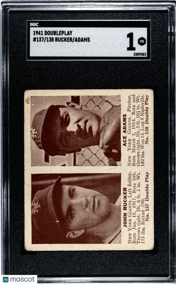1941 Doubleplay Adams Rucker #137/138 SGC 1