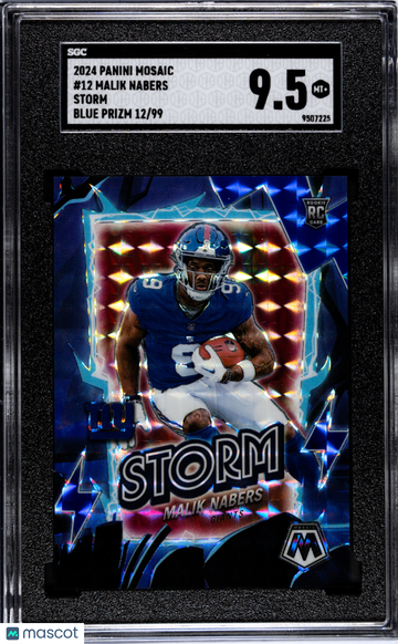 2024 Panini Mosaic Malik Nabers #12 Storm Blue Prizm SGC 9.5